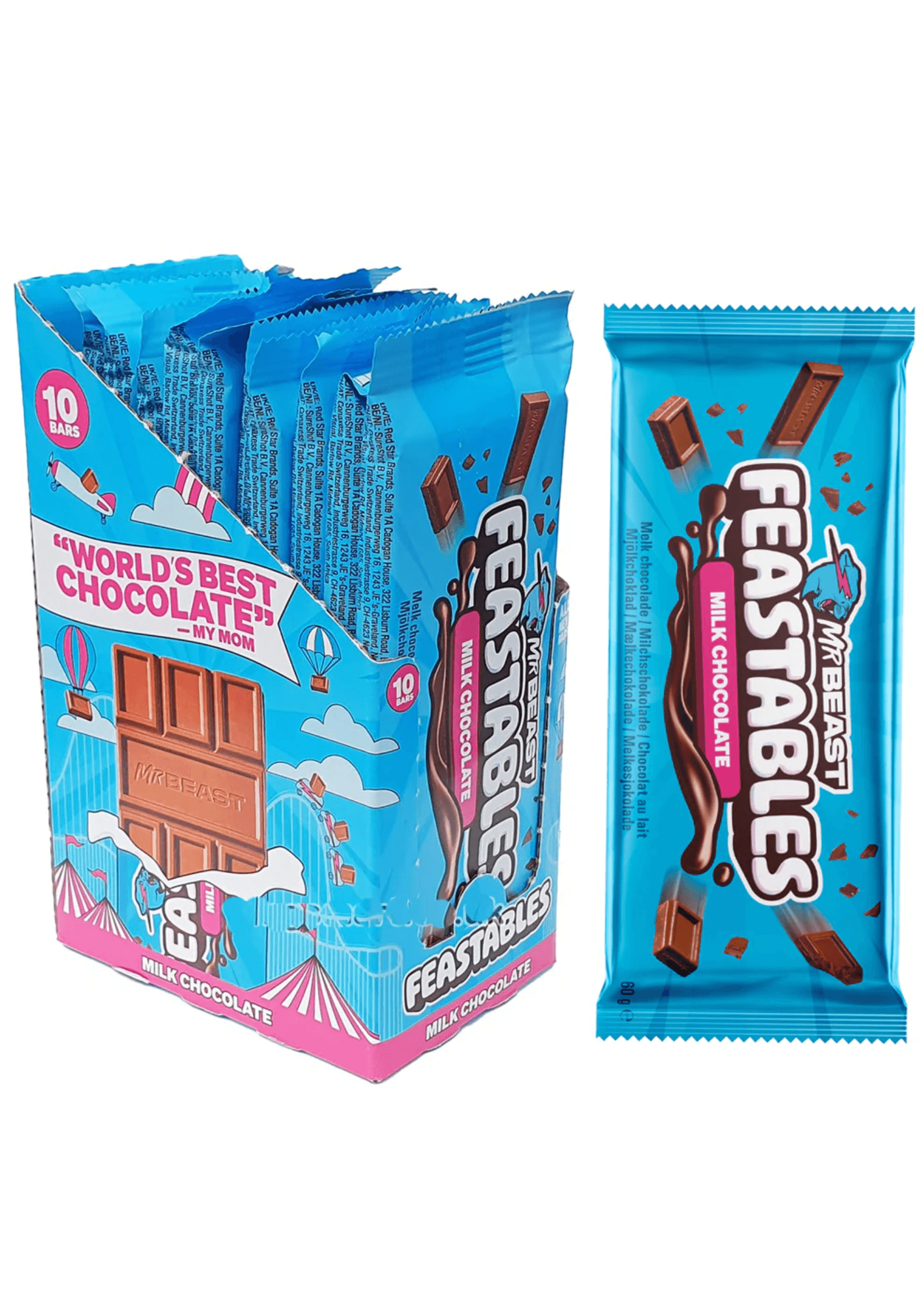Feastables Milk Chocolate - 10 x 60 g