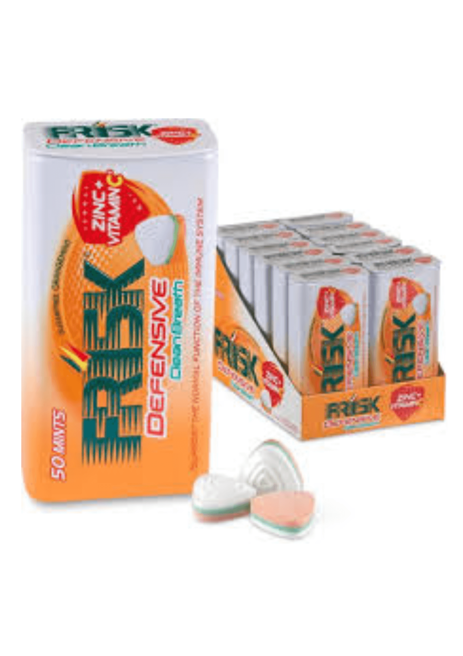 Frisk Defense Clean Breath Orange Mint Zinc + Vitamin C - 12 x 35 g