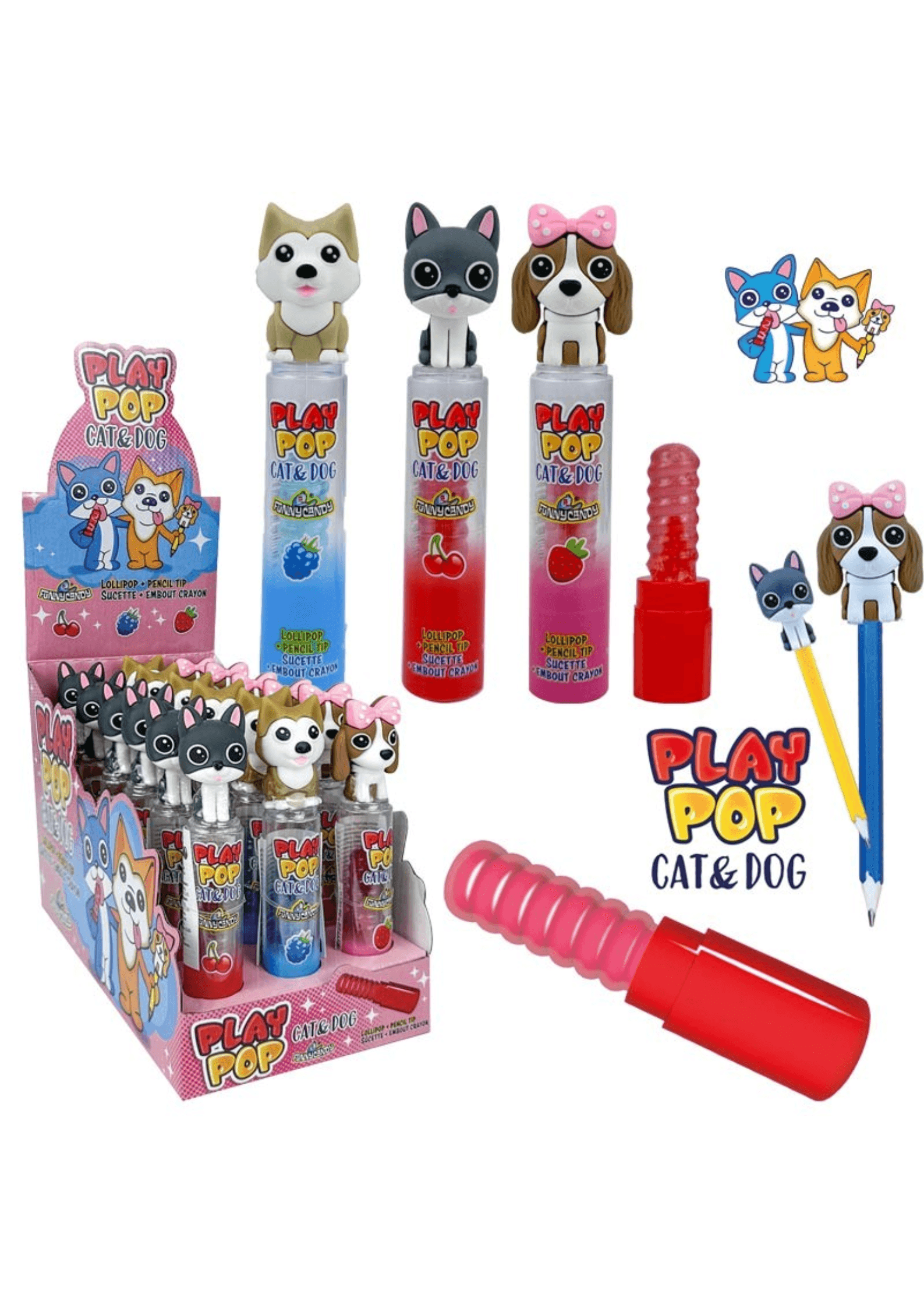 Play Pop Chat & Chien Sucette - 9 g x 18
