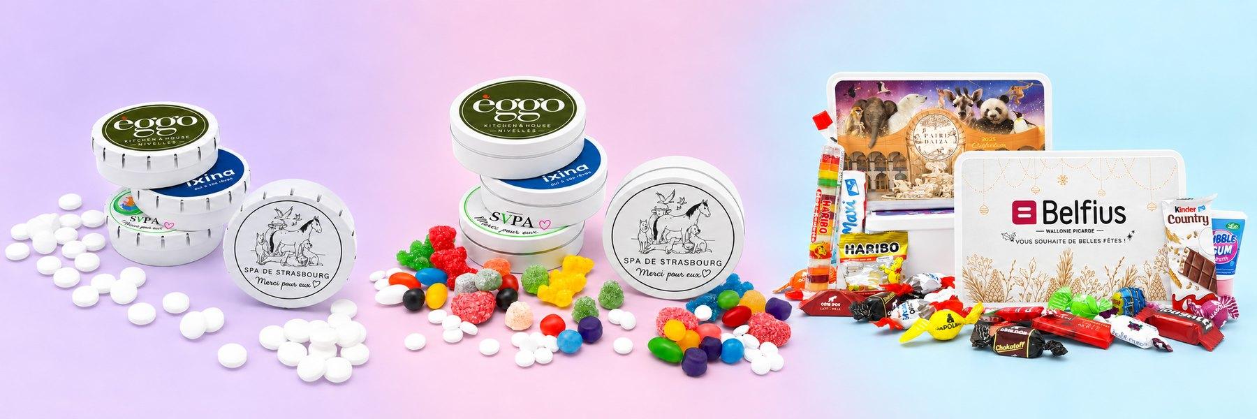 Nos boîtes personnalisées pour èggo, Ixina, la SPA de Strasbourg, Pairi Daiza et Belfius