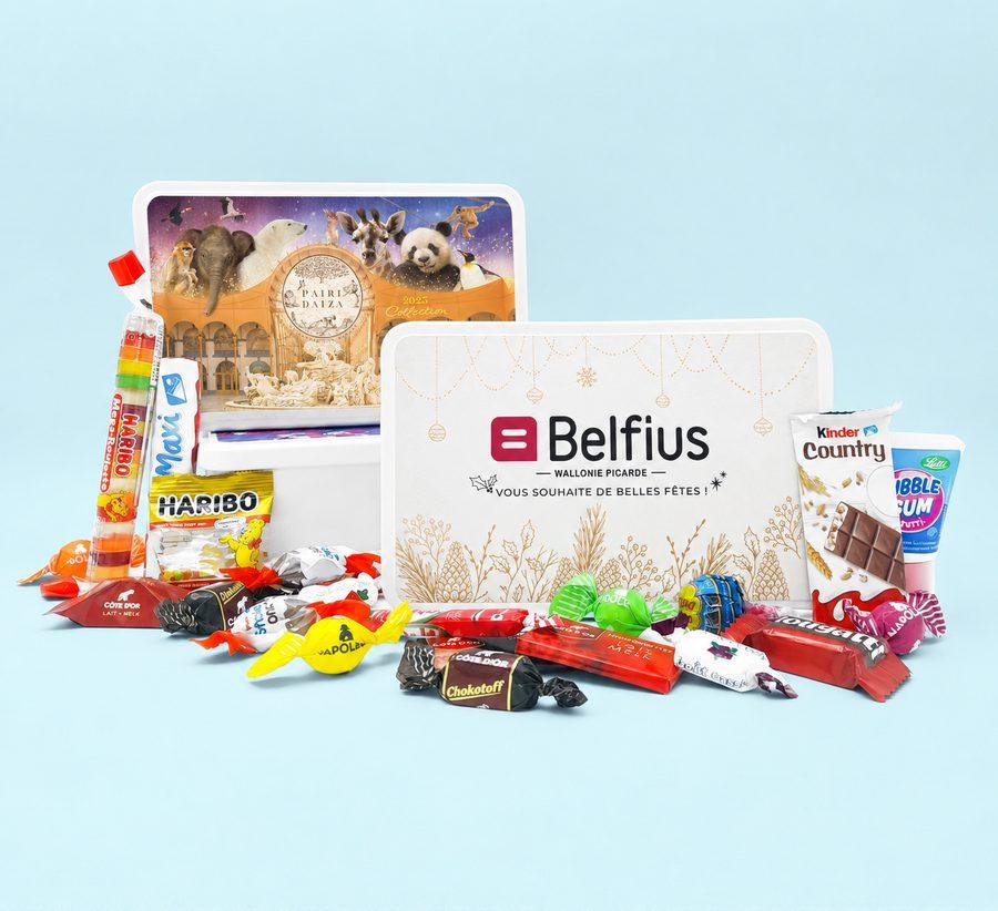 Grandes boîtes personnalisées pour Pairi Daiza et Belfius